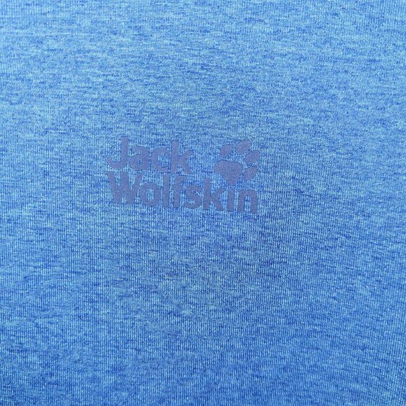 Jack Wolfskin Shirt Womens S Crosstrail T-shirt V-neck Short‎ Sleeve Blue - Picture 2 of 13